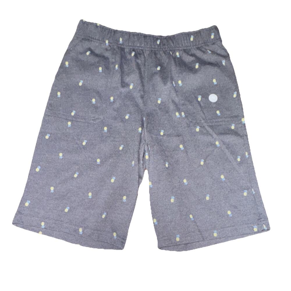 OshKosh B'gosh Boys Gray Pineapple Print Shorts Size 12/12A Elastic Waist